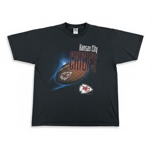 Official Fan Kansas City Chiefs T-Shirt Mens XL Black Good 1995 Single Stitch